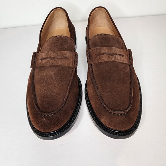 Vinnys Mens Vinny's Townee Slip on Penny Loafers in Brown Suede Size 44 - Picture 2 of 10